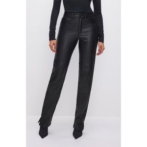 NWT Good American Good Boy Faux Leather Pants Black Sz 14/32 High Rise Boyfriend